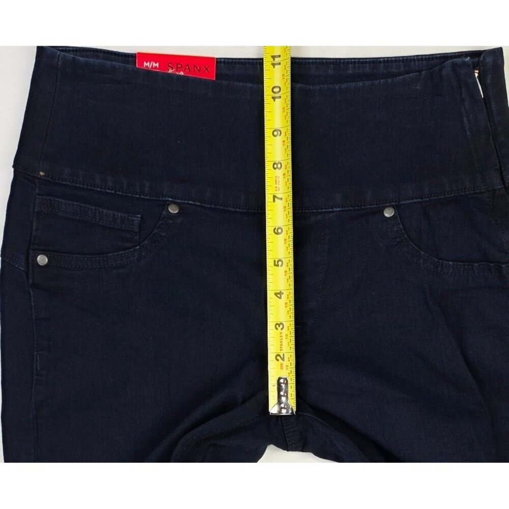 Spanx Size Medium 6-8 Womens 30" Inseam Navy Cropped Denim Side Zip Leggings NWT - Picture 3 of 15